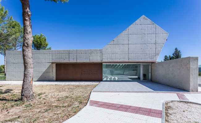 The emblematic Tanatorium for greeting the dead caressed by a mystical light